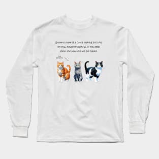 Experts state if a cat is making biscuits - funny watercolour cat design Long Sleeve T-Shirt